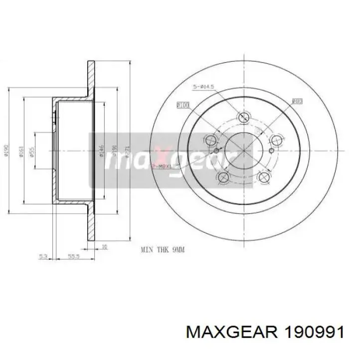 Тормоз дисковый передний Maxgear 190991 цена, от 26.78 USD
