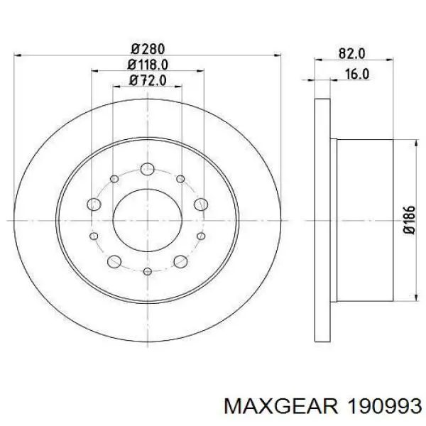 Тормозные диски 190993 Maxgear