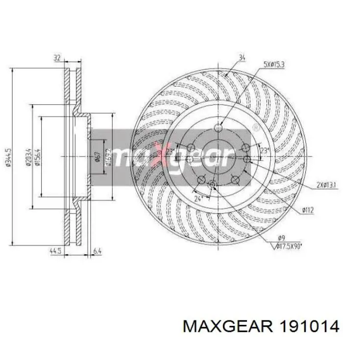 Передние тормозные диски 191014 Maxgear