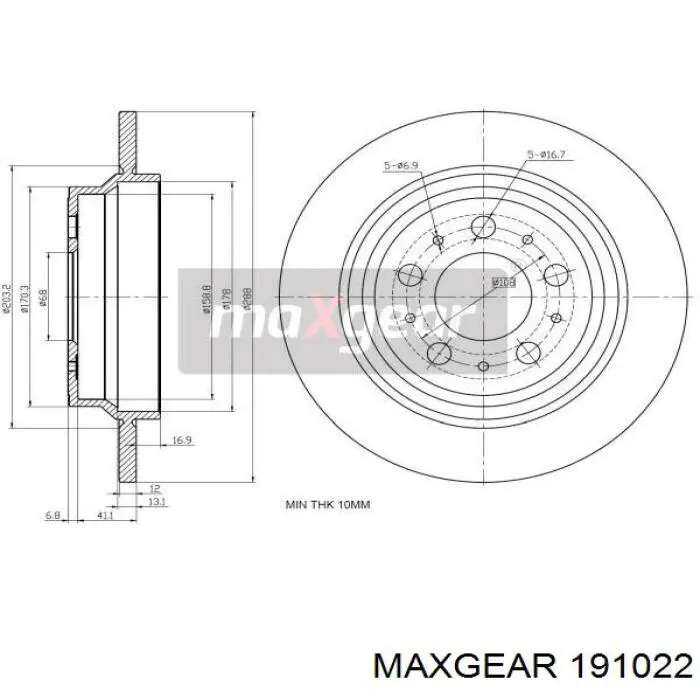 Тормозные диски 191022 Maxgear