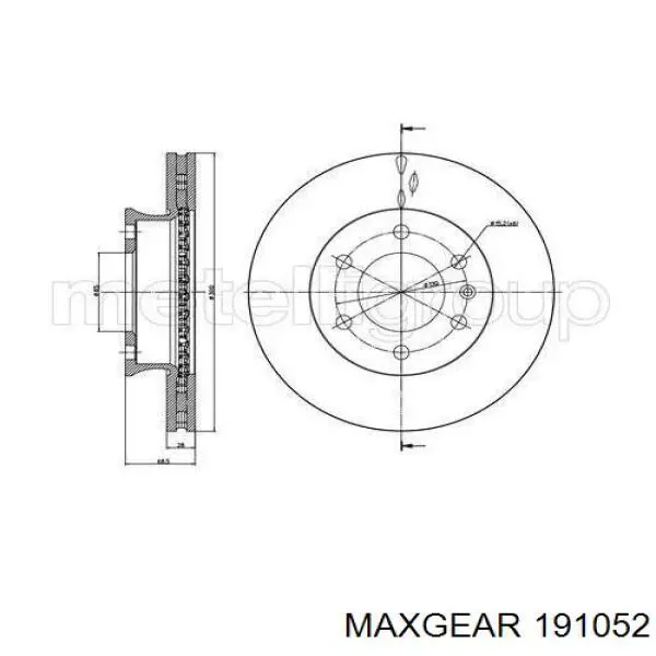 Передние тормозные диски 191052 Maxgear