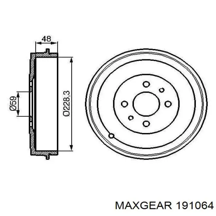 Купить 191064 Maxgear Тормозной барабан