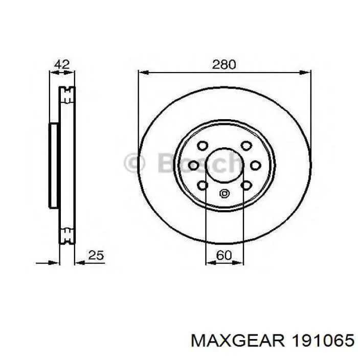 Тормоз дисковый передний Maxgear 191065 цена, от 35.77 USD