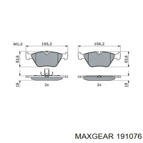 191076 Maxgear Колодки передние