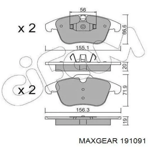 Колодки Maxgear 191091 цена, от 47.81 USD