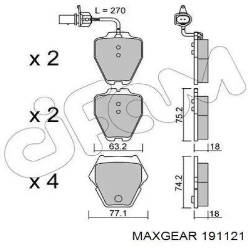 Тормозные колодки Maxgear 191121
