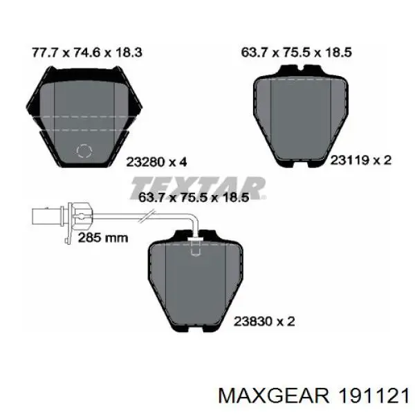 Колодки Maxgear 191121 цена, от 29.28 USD