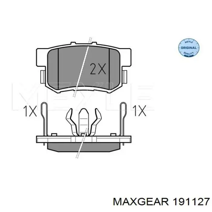Купить 191127 Maxgear Колодки тормозные задние, дисковые