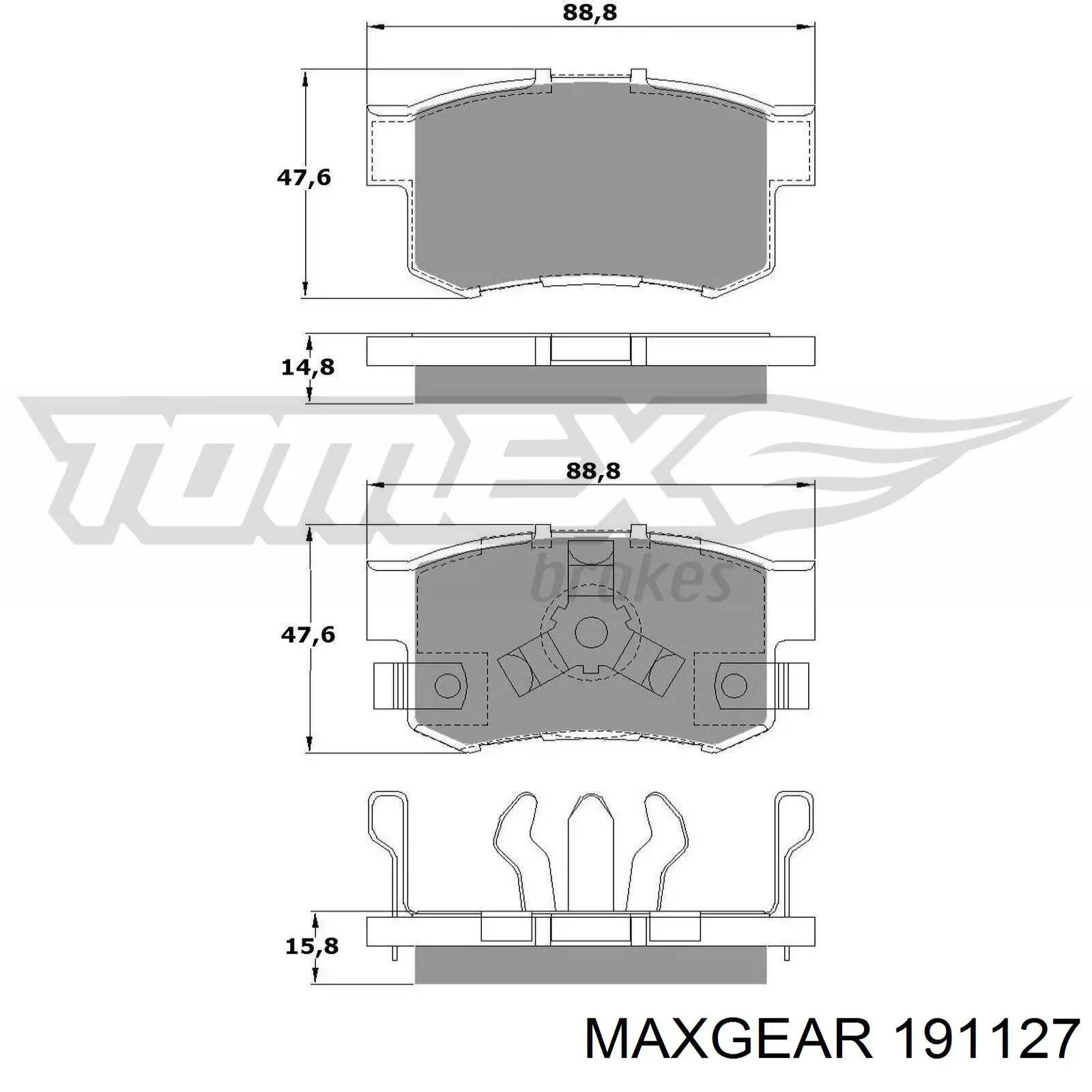 Задние тормозные колодки 191127 Maxgear