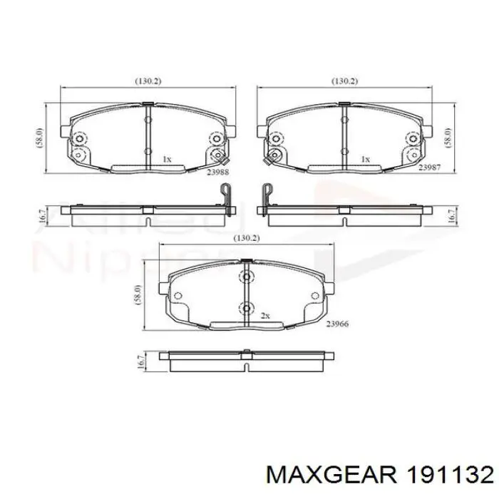 Колодки Maxgear 191132 цена, от 14.11 USD