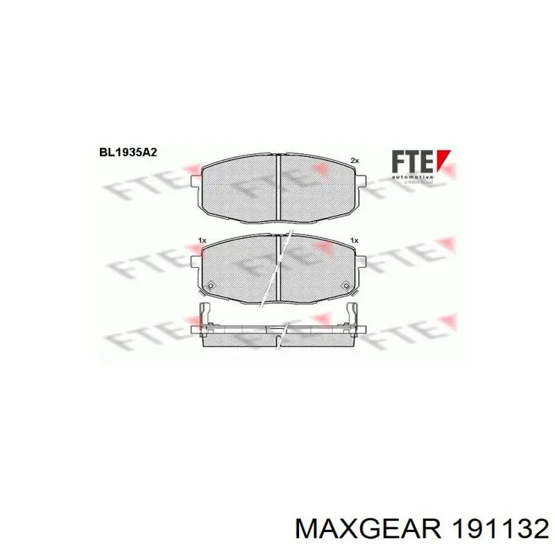 Передние тормозные колодки 191132 Maxgear