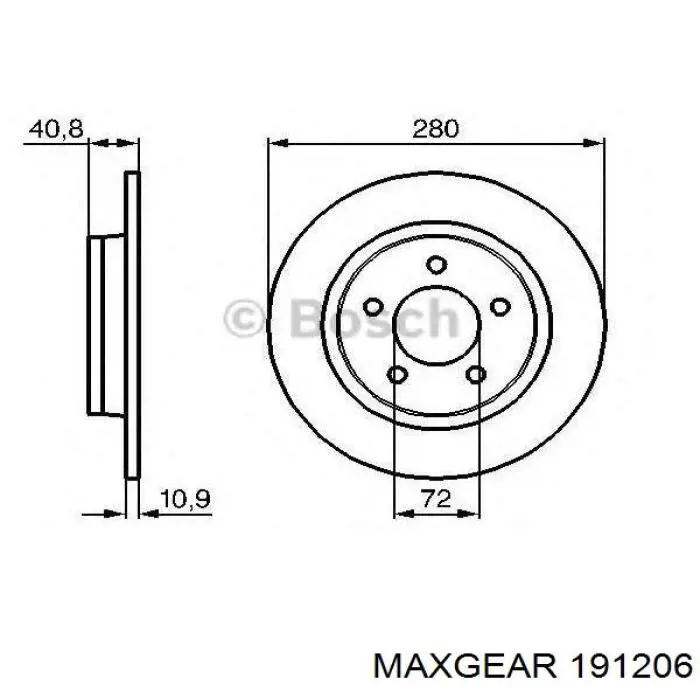 Тормозные диски 191206 Maxgear