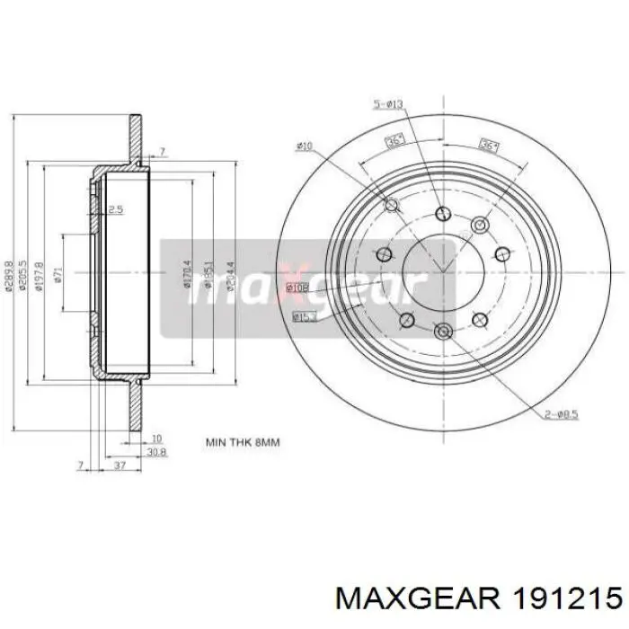 Тормозные диски 191215 Maxgear