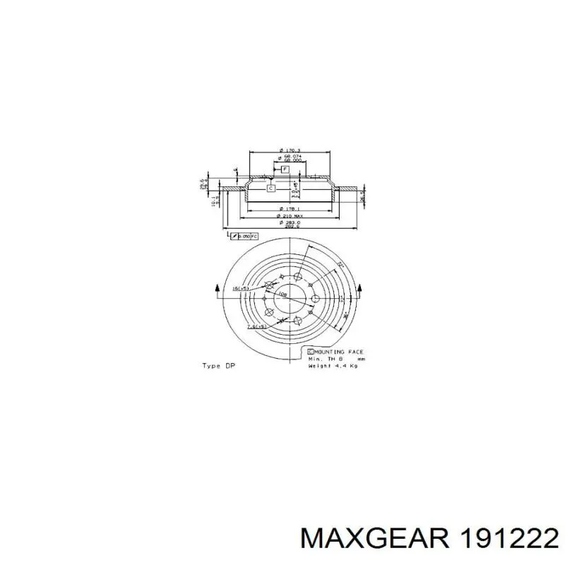 Купить 191222 Maxgear Диск тормозной задний