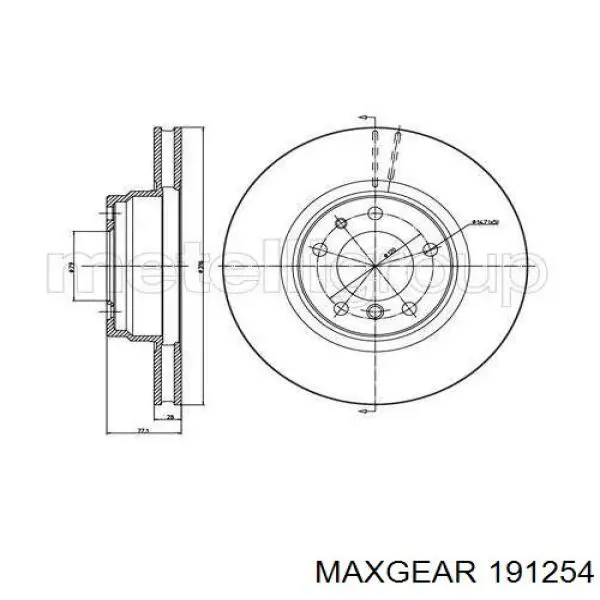 191254 Maxgear Диск тормозной передний
