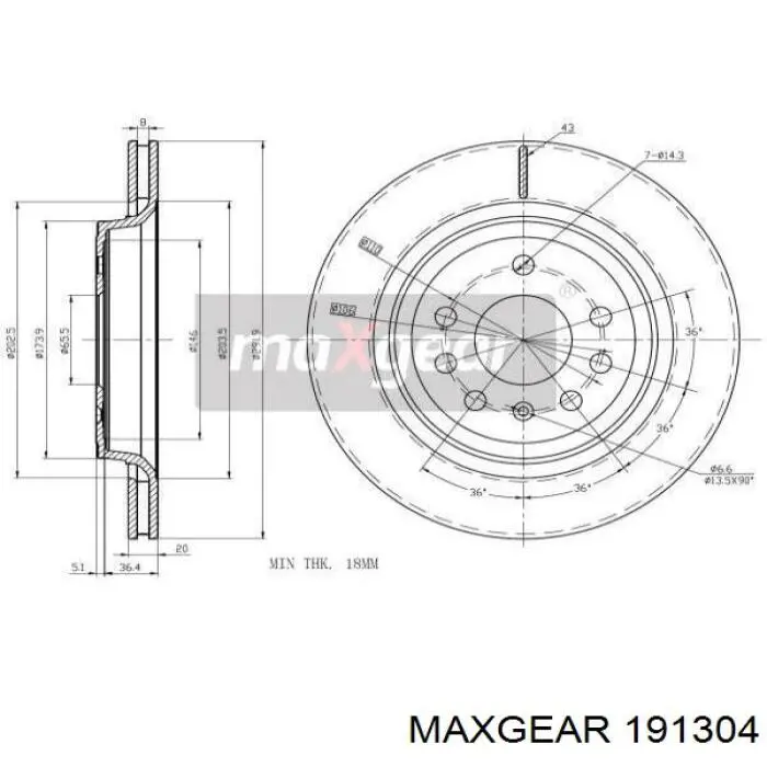 Тормозные диски 191304 Maxgear