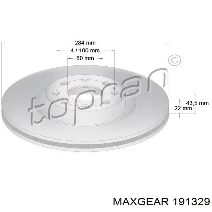 191329 Maxgear Диск тормозной передний