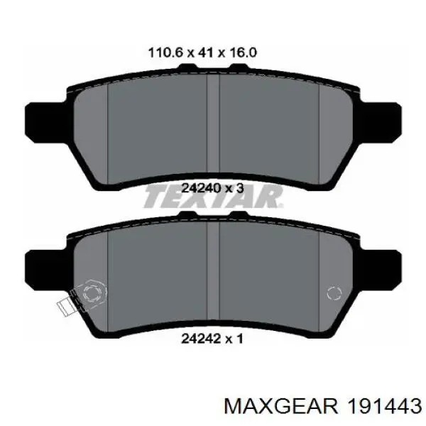 Колодки дисковые  Maxgear 191443 цена, от 12.68 USD