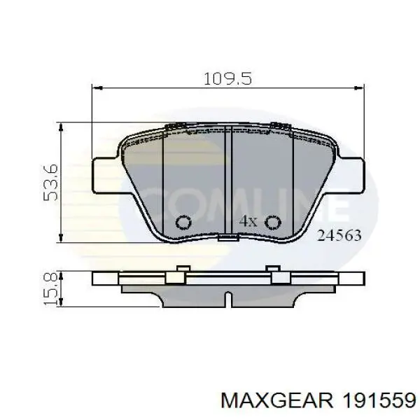 Задние тормозные колодки 191559 Maxgear