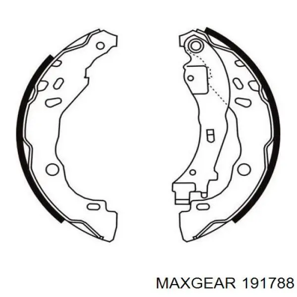 Задние барабанные колодки 191788 Maxgear