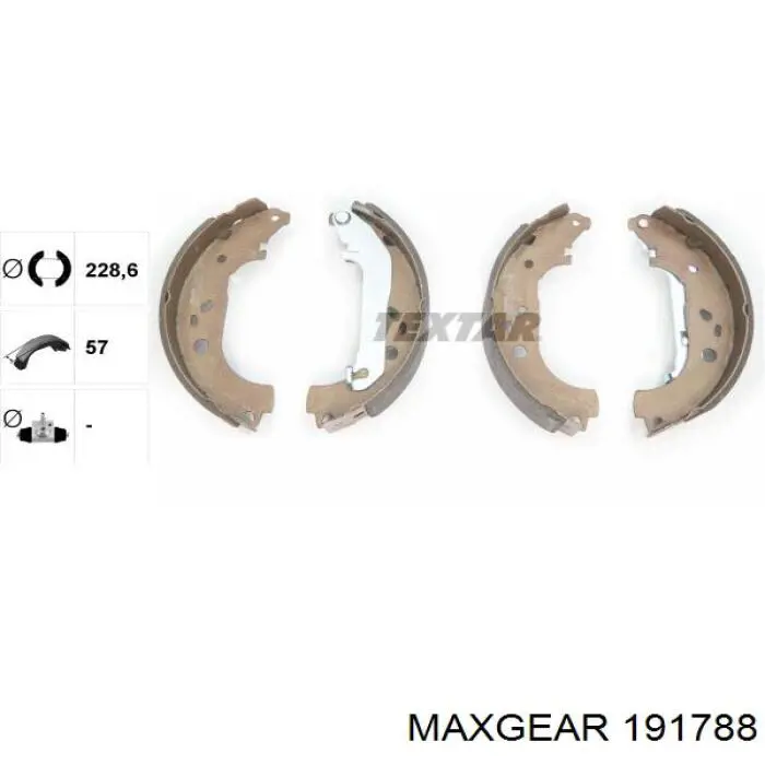 191788 Maxgear Барабанные тормозные колодки