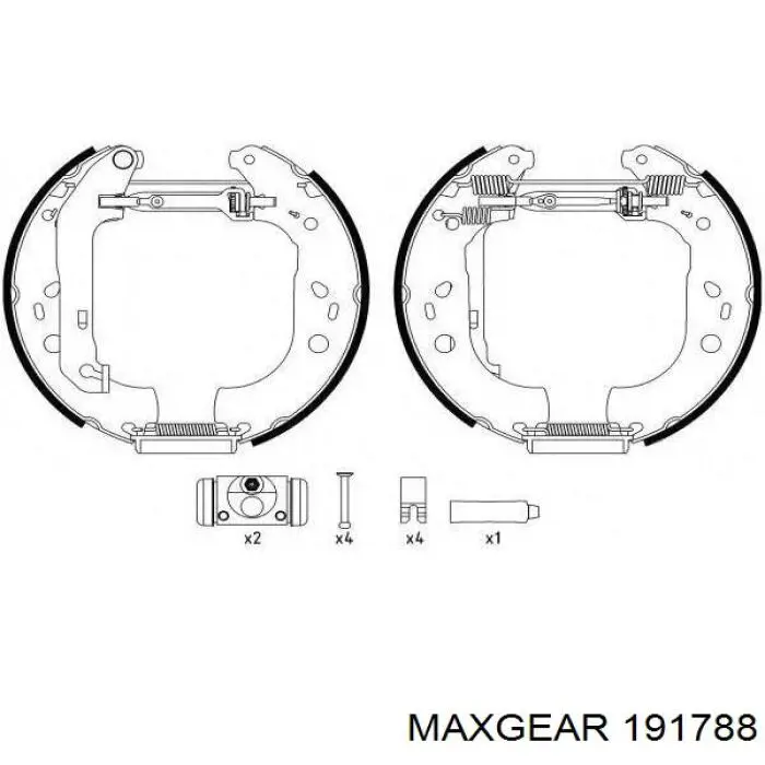 Тормоза рабочие задние ножные и тормозные барабаны Maxgear 191788 цена, от 21.70 USD