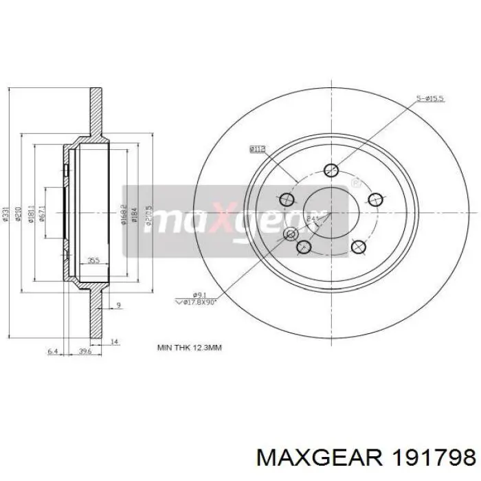 Тормозные диски 191798 Maxgear