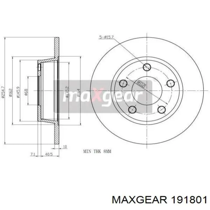 Тормозные диски 191801 Maxgear