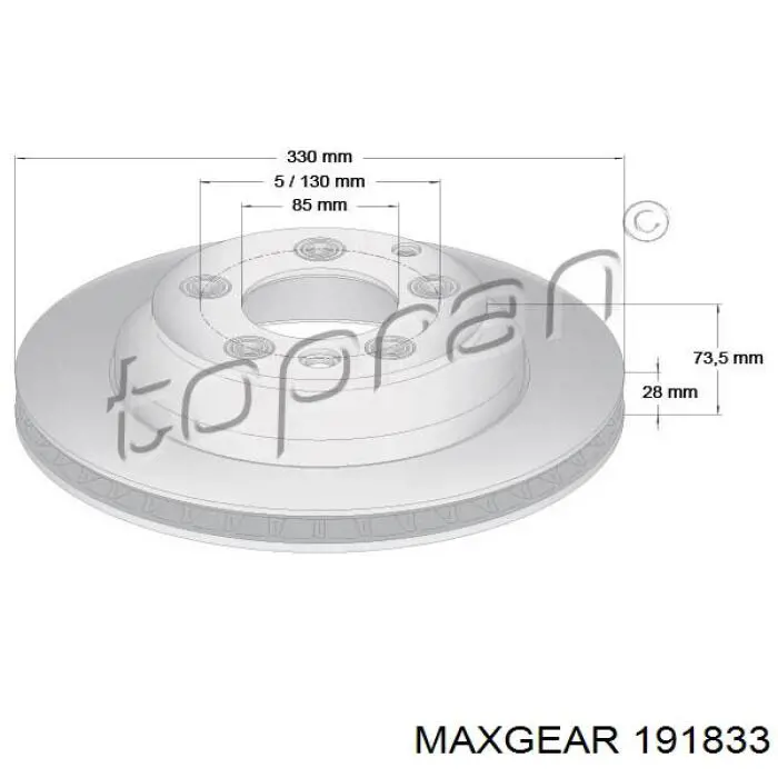 Купить 191833 Maxgear Диск тормозной задний