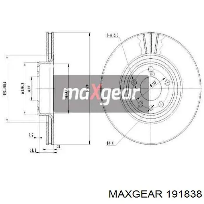 19-1838 Maxgear диск тормозной передний