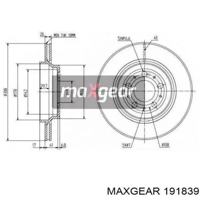 Тормозные диски 191839 Maxgear