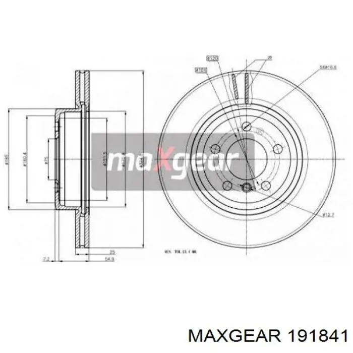 191841 Maxgear диск тормозной передний