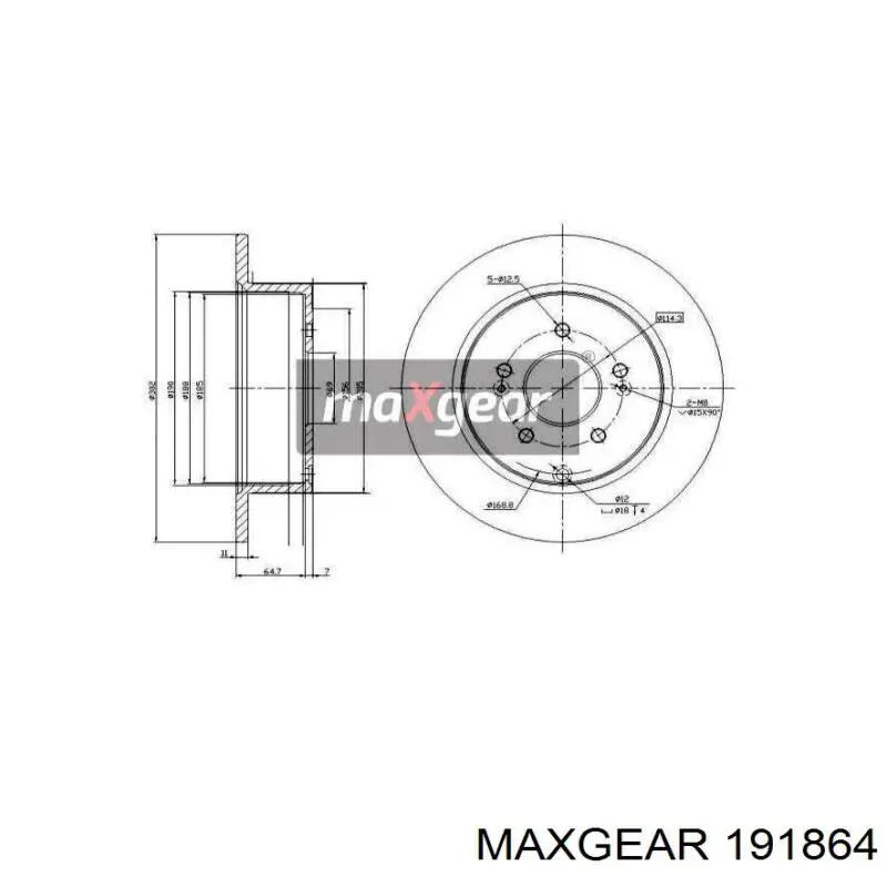 19-1864 Maxgear диск тормозной задний