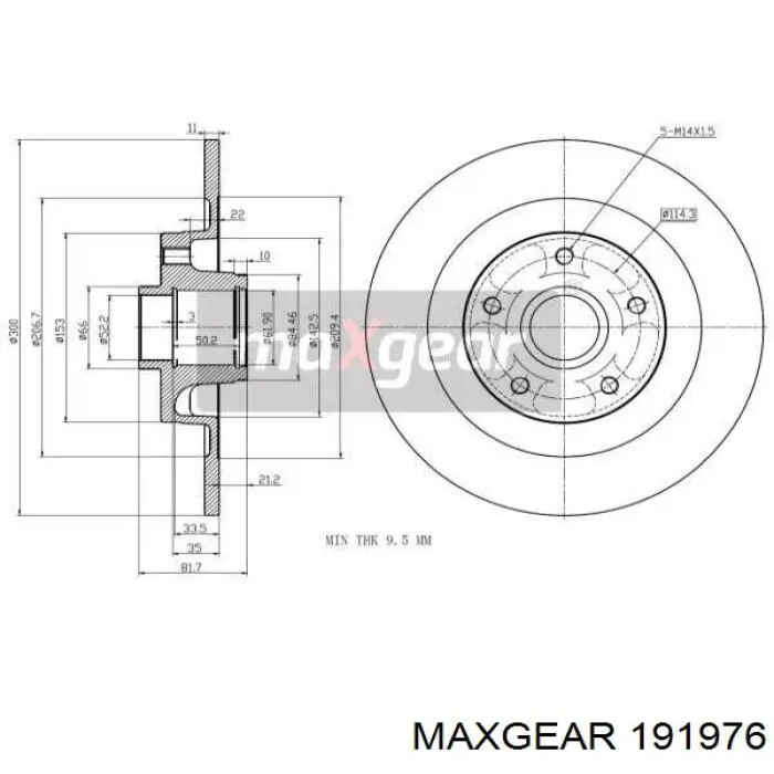 191976 Maxgear диск тормозной задний