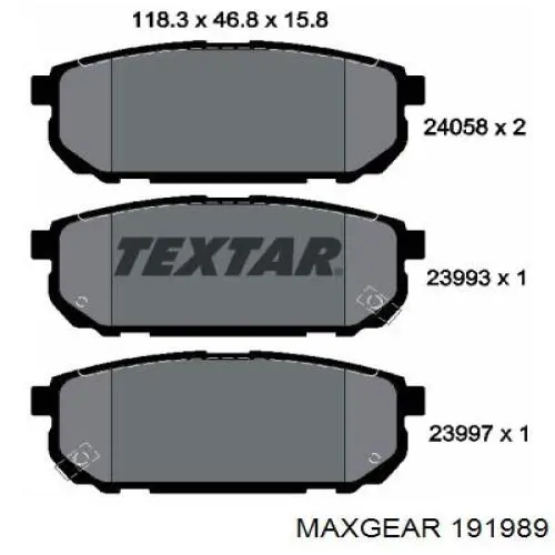 Колодки дисковые  Maxgear 191989 цена, от 17.56 USD