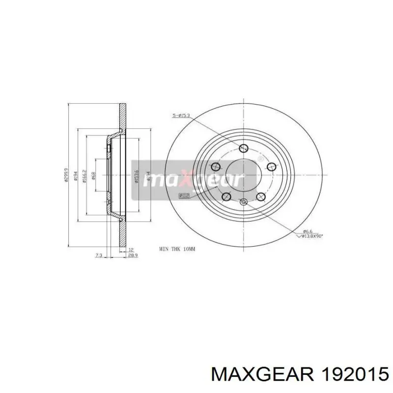 Тормозные диски 192015 Maxgear