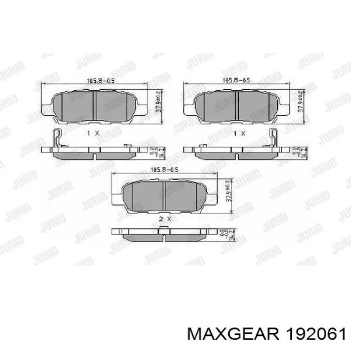 Колодки дисковые  Maxgear 192061 цена, от 21.36 USD
