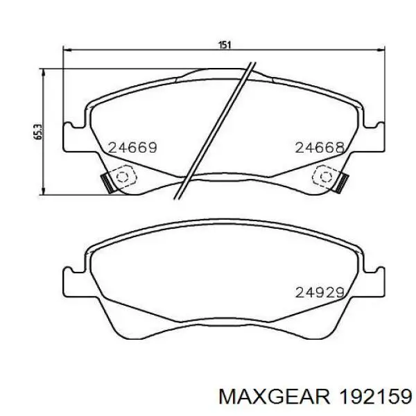 Колодки Maxgear 192159 цена, от 23.49 USD