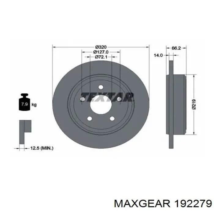 Тормозные диски 192279 Maxgear