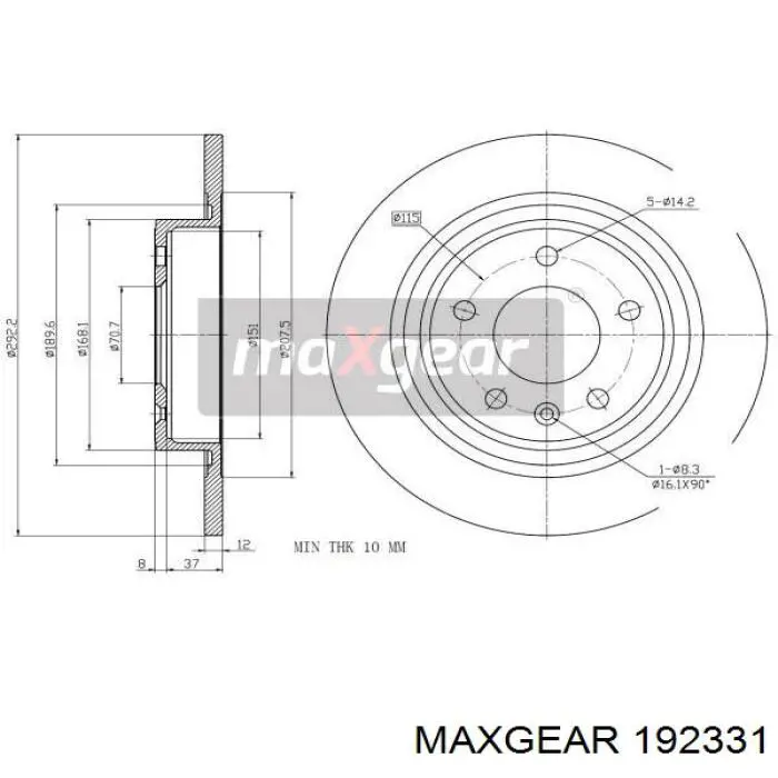 Тормозные диски 192331 Maxgear