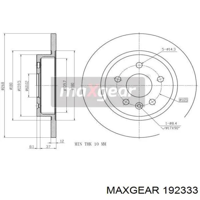 Тормозные диски 192333 Maxgear