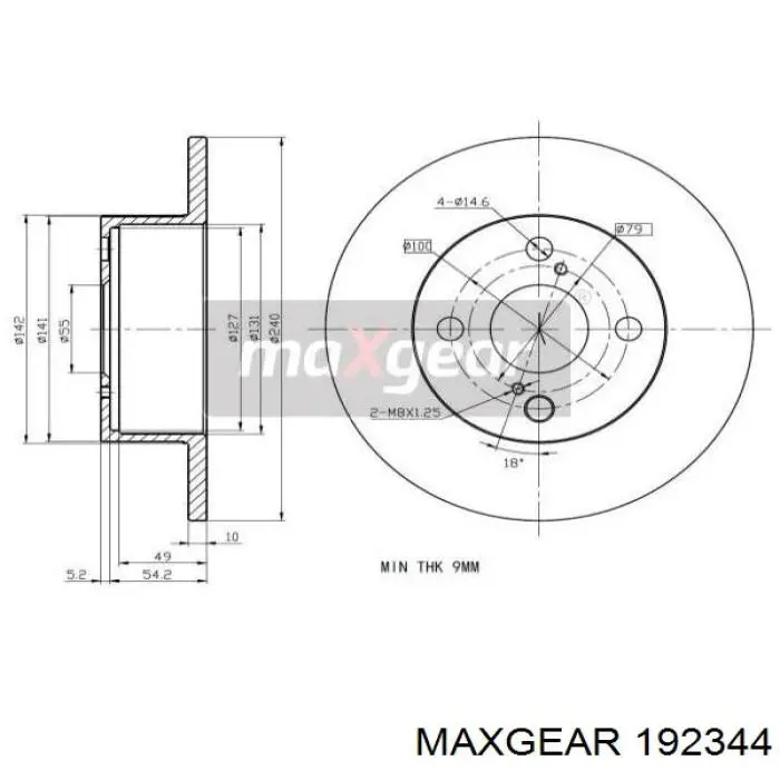 Тормозные диски 192344 Maxgear