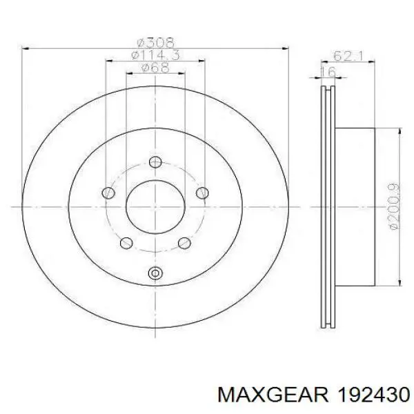 Тормозные диски 192430 Maxgear