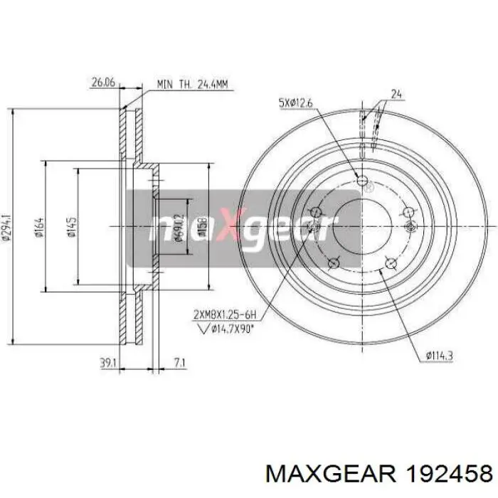 Передние тормозные диски 192458 Maxgear