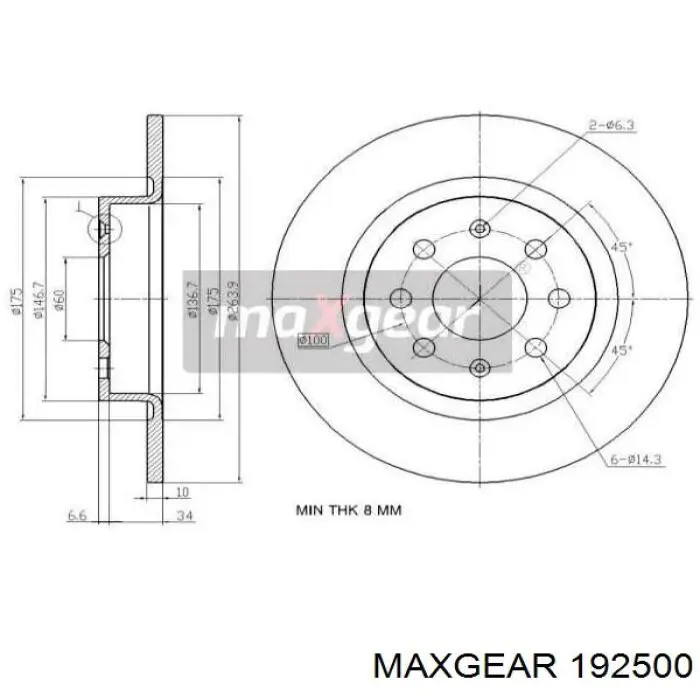 Тормозные диски 192500 Maxgear