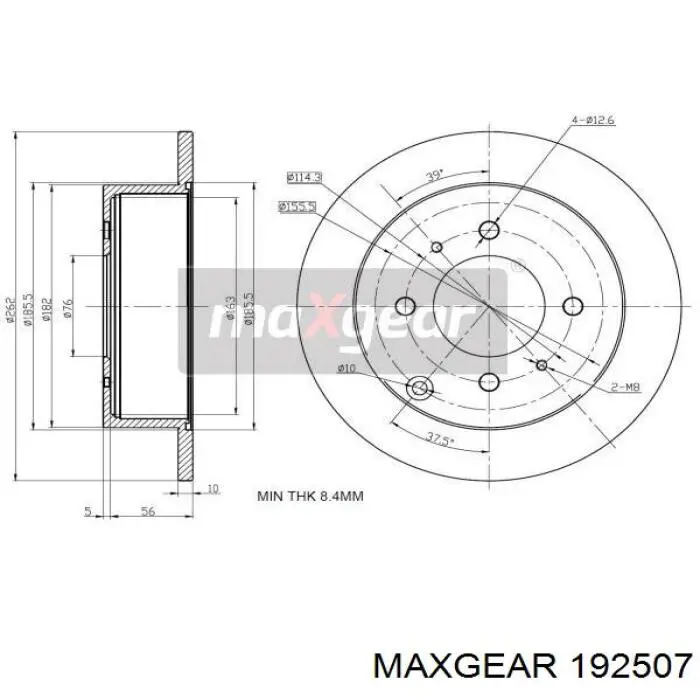 19-2507 Maxgear тормозные диски