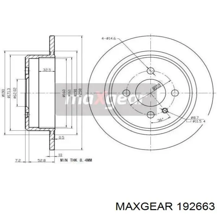 Тормозные диски 192663 Maxgear