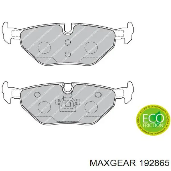 Задние тормозные колодки 192865 Maxgear