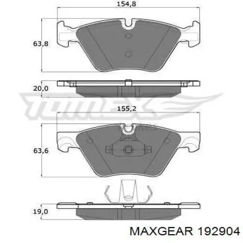 Колодки Maxgear 192904 цена, от 57.42 USD