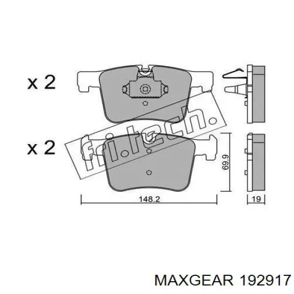 Купить 192917 Maxgear Колодки тормозные